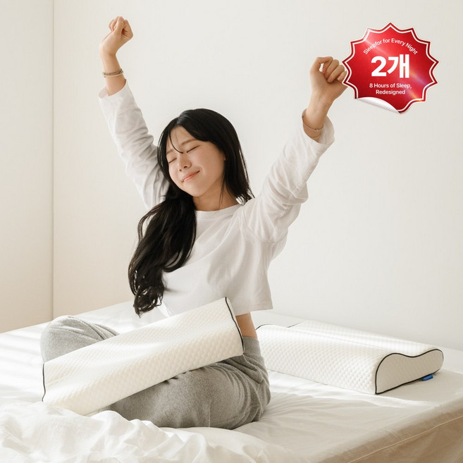 슬립포어 프리미엄 초고밀도 메모리폼 경추 수면 베개, 2개