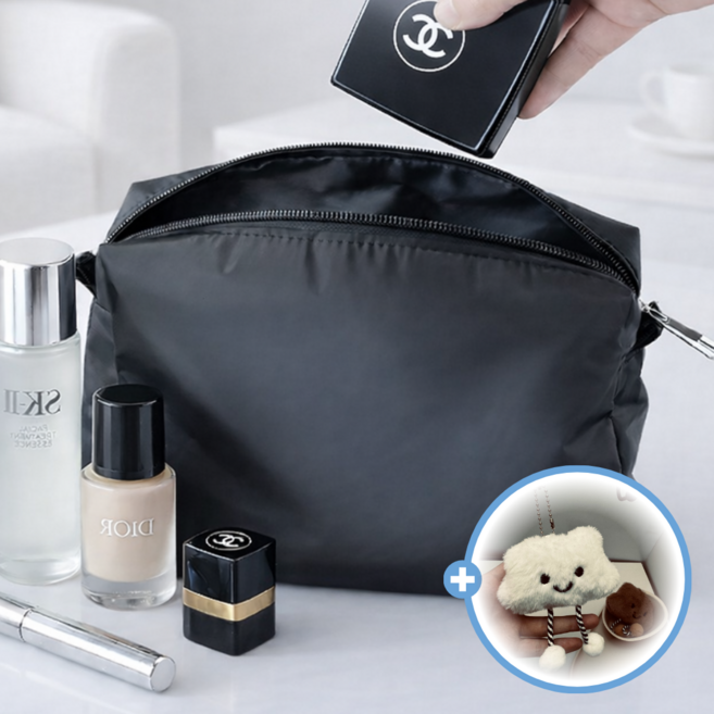 구름 키링 세트 블랙 나일론 파우치 이너백 가방정리 파우치