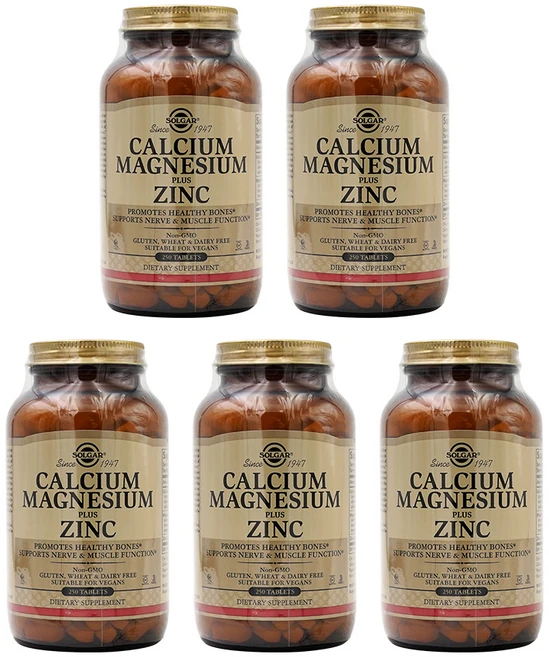 5개 칼슘 마그네슘 플러스 아연 250 타블렛 Solgar, 250정 - 쿠팡