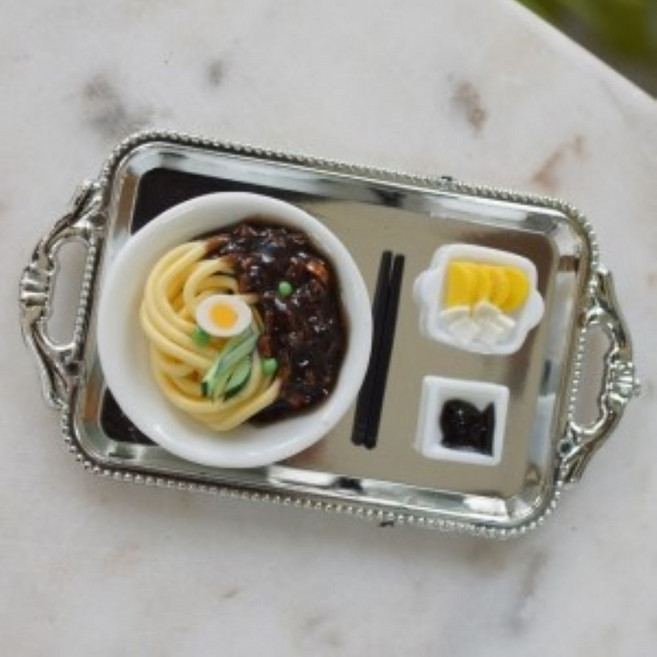 미니어처 은쟁반 짜장면 짬뽕, 짜장, 1개
