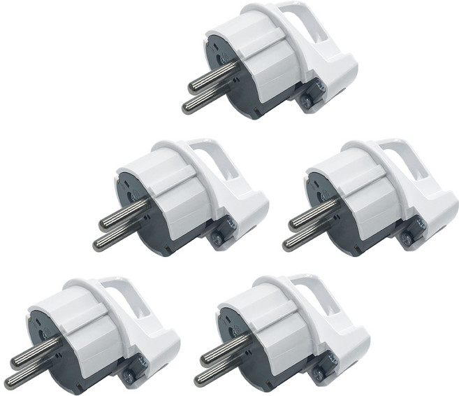 현대일렉트릭 국산 ㄱ자 접지플러그 16A 250V, 5개