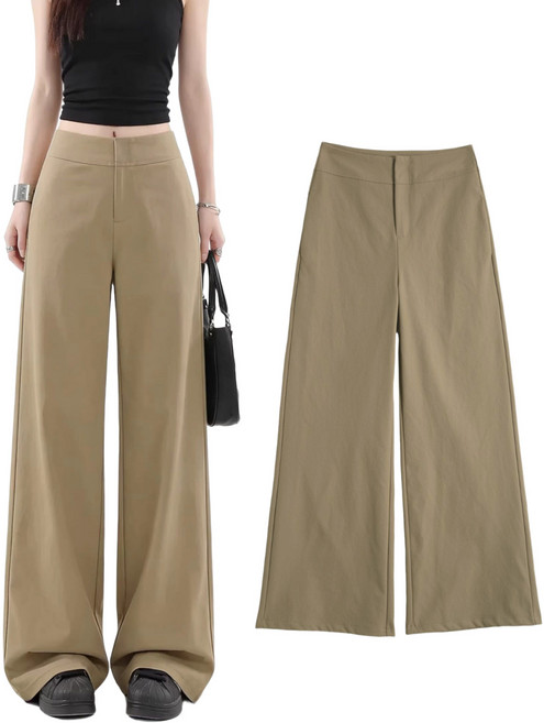 핑크셀럽 여성 스트레이트핏 맥시 와이드 슬랙스 빅사이즈 팬츠