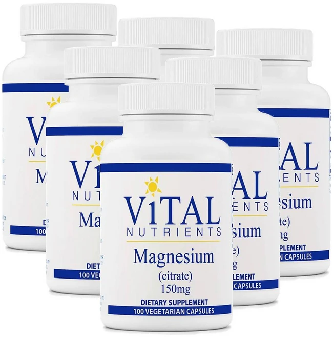 바이탈 뉴트리언츠 마그네슘 시트레이트 150mg 캡슐 Vital Nutrients Magnesium Citrate, 100정, 6개 - 쿠팡