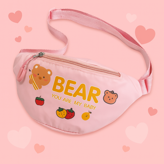 영디노 곰돌이 힙색 휴대폰 가방 미니 크로스백 보조 가방