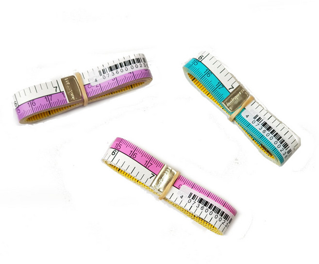 헥스더마스 독일제 칼라띠줄자 노랑띠줄자 양면줄자 양장줄자 목걸이줄자 (센치 인치 표시), 1개