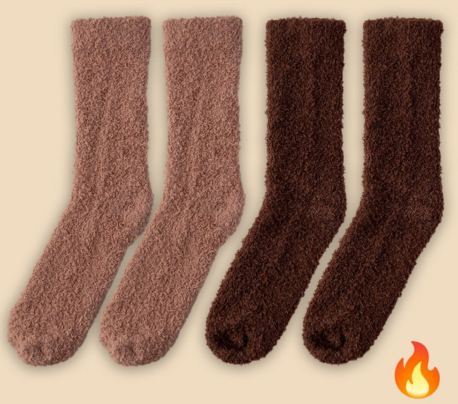 델리티카 여성용 수면양말 임산부 데일리 보온 극세사 선물 양말 4개입