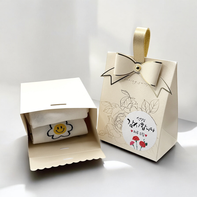 스승의날 어버이날 양말선물세트 2켤레 어린이집교사 선생님 선물 교회 성당 퇴사 간호사 답례품