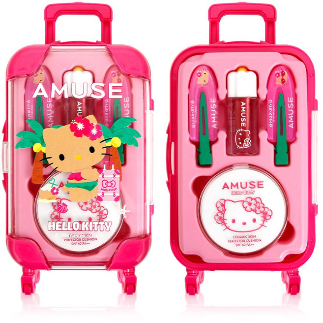 어뮤즈 태닝 헬로키티 퀵 메이크업 미니 캐리어 (웜/쿨), 쿨세트, 1개