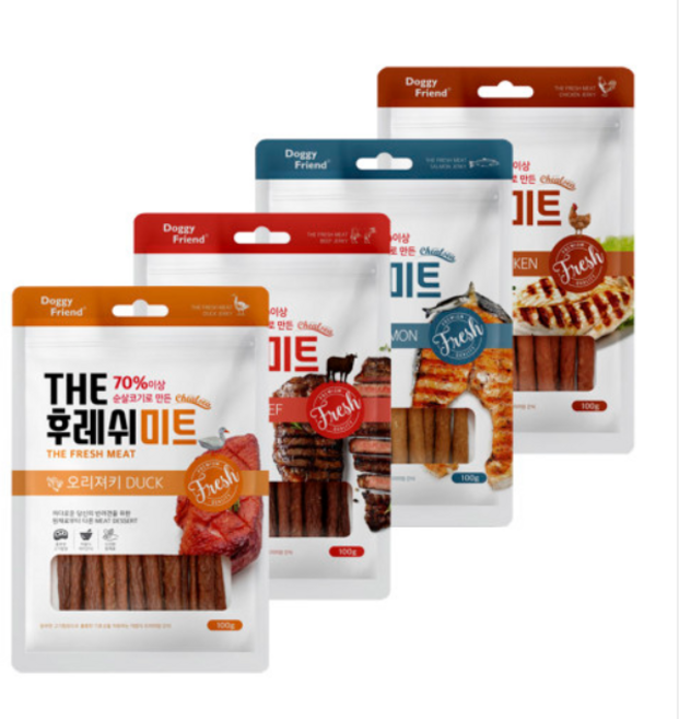 첼시 더 후레쉬미트 져키간식 100g 오리 연어 치킨 비프, 1개