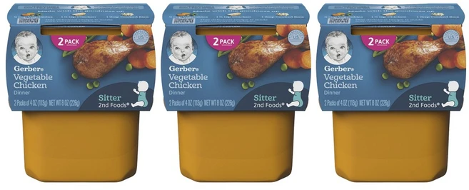 거버 디너 액상 어린이 식품 113g, 야채 + 치킨(Vegetable + Chicken), 6개 - 쿠팡