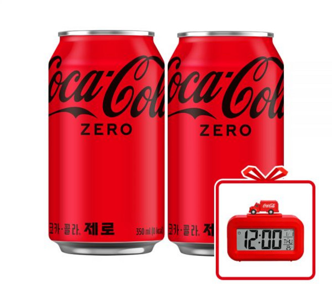 코카-콜라 제로 CAN 350ml 72개3X24입 + 미니 탁상시계 옵션선택 201106, 코카-콜라 미니 탁상시계 증정201106