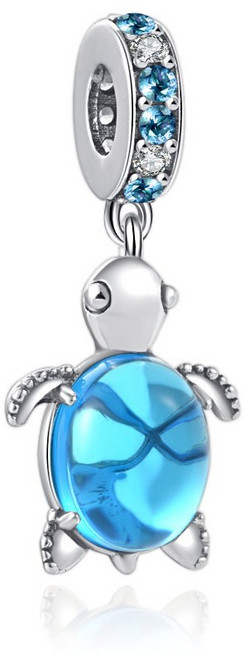 컬렉션 팔찌 실버 2025 거북이 원래 여성 전구 보석 925 맞는 매력 선물 작은 스털링 펜던트, F694, 1개