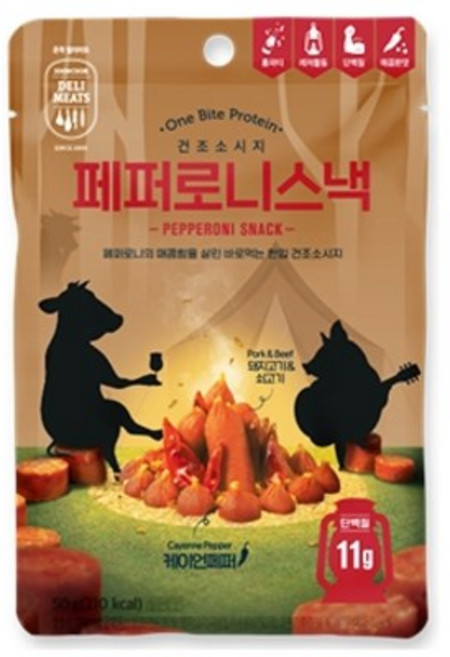 존쿡델리미트 페퍼로니스낵 50g 건조육 미트스낵, 1개