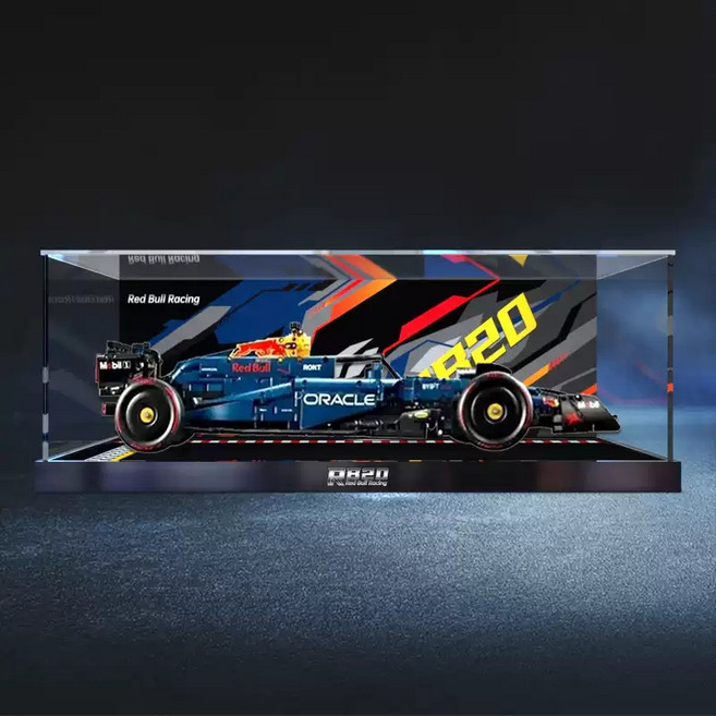 레고 Oracle Red Bull Racing RB20 F1 자동차 42206 아크릴 디스플레이 케이스 장식장, 블랙바닥, 1개