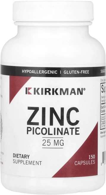 단백질 비타민 철분 마그내슘 칼슘 Kirkman Labs 징크피콜리네이트 25mg 캡슐 150정 고루고루섭취해주세요, KirkmanLabs징크피콜리네이트25mg캡슐150정, 1개 - 쿠팡