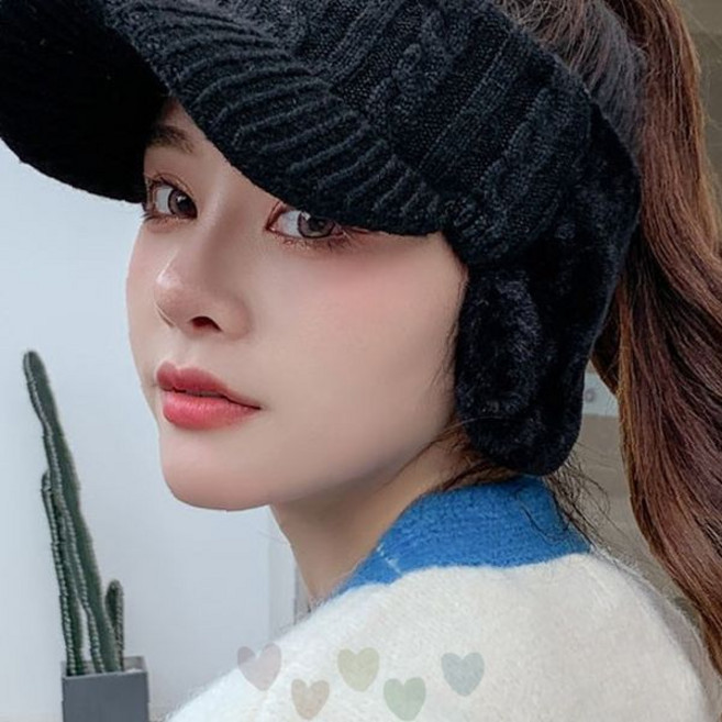 겨울철 야외활동 골프 운동 귀보호 니트 헤어밴드 포근한 털안감 방한 헤드밴드