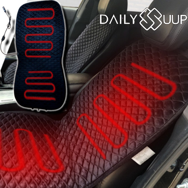 차량용 온열시트 12V/24V 열선 시트 커버 뒷자석 전기 방석, 1개, 12V 앞좌석