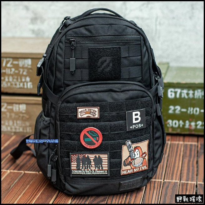 野戰搖滾 SECTOR SEVEN 蜜獾 24小時行動背包 黑色 戰術迷彩電腦水袋登山背包