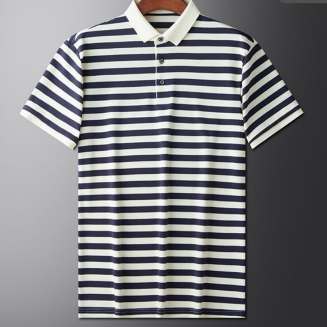 남성용 봄 가을 스트라이프 긴팔 티셔츠 고급 카라 폴로셔츠 루즈핏 데일리 코디템 베이직 줄무늬 상의