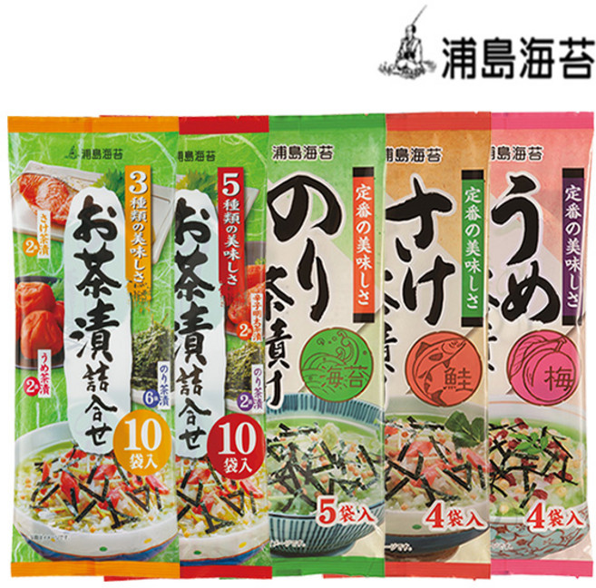 우라시마노리 클래식 오차즈케 5종세트(김맛 연어맛 매실맛 매운명란맛 순무맛) 일본해수, 1개