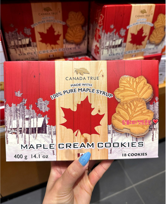CANADATRUE 캐나다트루 메이플쿠키 순수 메이플시럽 크림쿠키 건강한간식(400g), 2개, 400g
