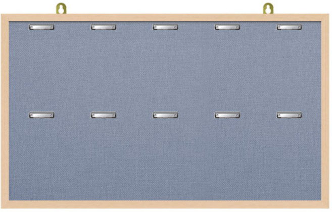 제이에스칠판 집게(클립) A4 게시판 2열10구 1340x770mm, 청색, 메이플