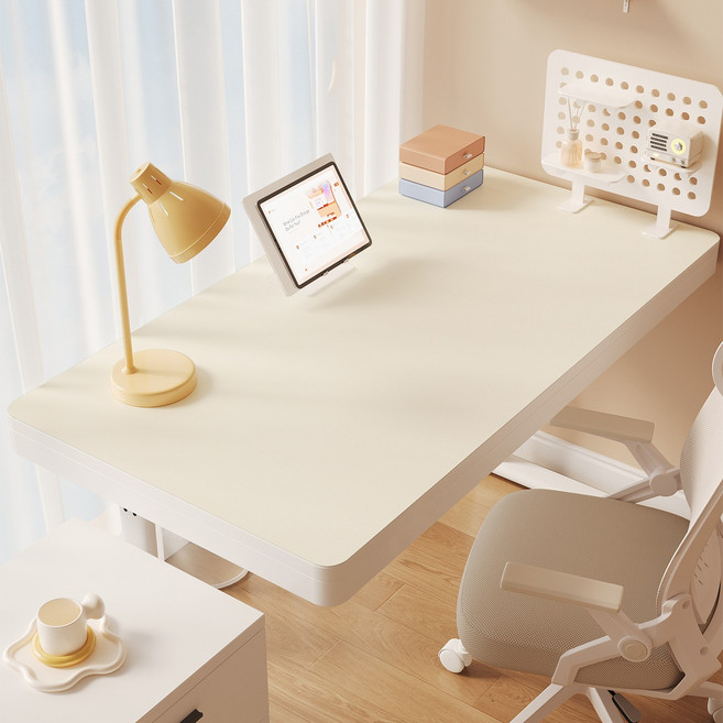 깔끔한 미끄럼 방지 책상 매트 수상스키 학생 책상 매트 사무실 책상 보호대 다용도, 1개, 베이지(120*60)