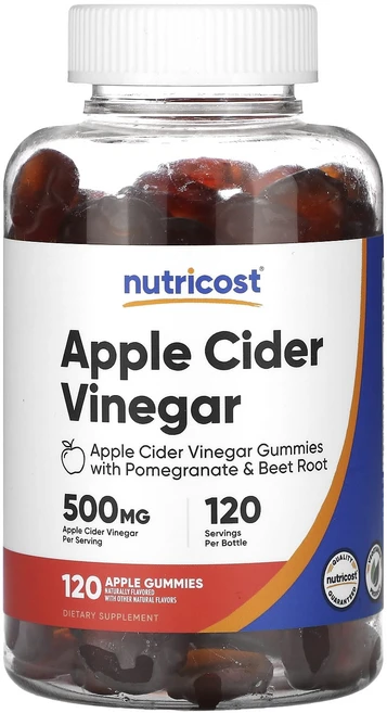 Nutricost 사과 식초 구미젤리 사과 500mg 구미젤리 120개, Nutricost사과식초구미젤리사과500mg구미젤리12, 1개, 120정 - 쿠팡