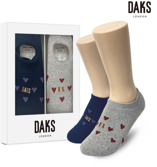 [닥스_양말] 닥스양말 숙녀2족 선물세트 파일덧신 하트 26418