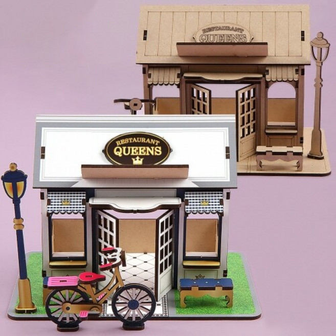 인쇄 우드 애슐리 퀸즈 가게 핸드폰 거치대 데코판, 우드 에슐리 가게  X-07-258