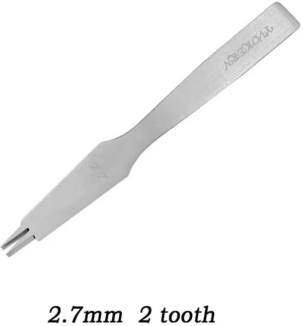 광택 가죽 구멍 펀칭 도구 가시 다리미 프렌치 코너 치즐 펀치 공예 바느질 타이 천공, 6. 2.7mm 2 tooth, 1개