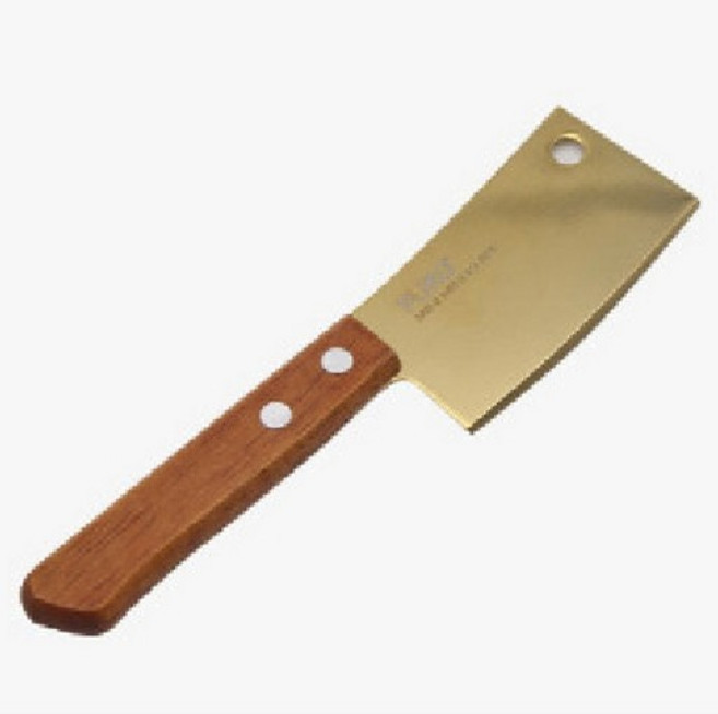 미니 도끼칼 과도 캠핑칼 스텐 홈카페 주방 소품, 골드, 1개