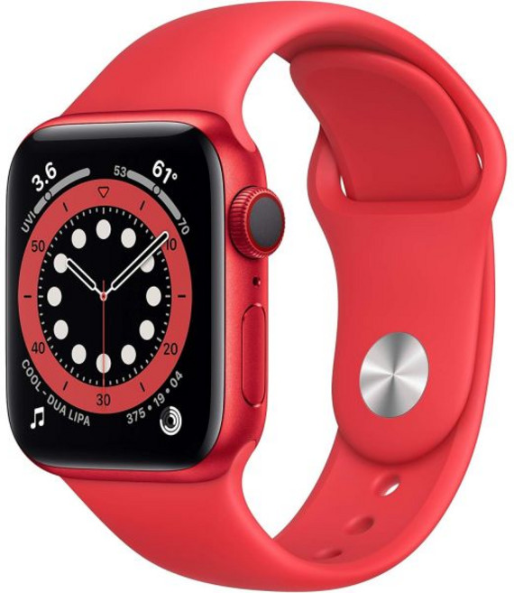 애플워치 피트니스트래커 밴드 스포츠 Apple Watch 시리즈 6 GPS 셀룰러 40mm - 제품 RED 밴드가 있는 알루미늄 케이스 리퍼, 빨간색 알루미늄 케이스