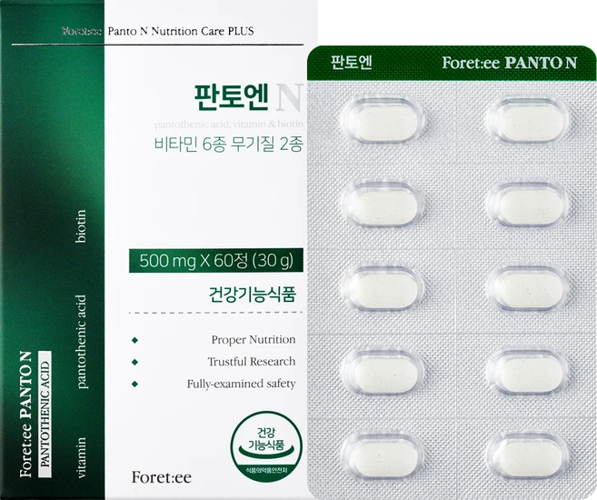 리프비기닝 포레티 판토엔 판토엔산 건강기능식품, 1개, 60정 - 쿠팡
