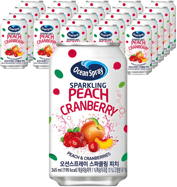 오션스프레이 스파클링 피치, 345ml, 24개