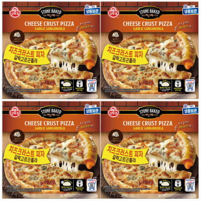 오뚜기 크러스트피자 갈릭고르곤졸라, 460g, 4개