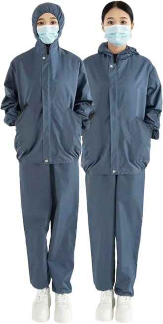 위생작업복 산업용 방수성 좋은 남녀공용 방진 작업복, 1세트, 청회색