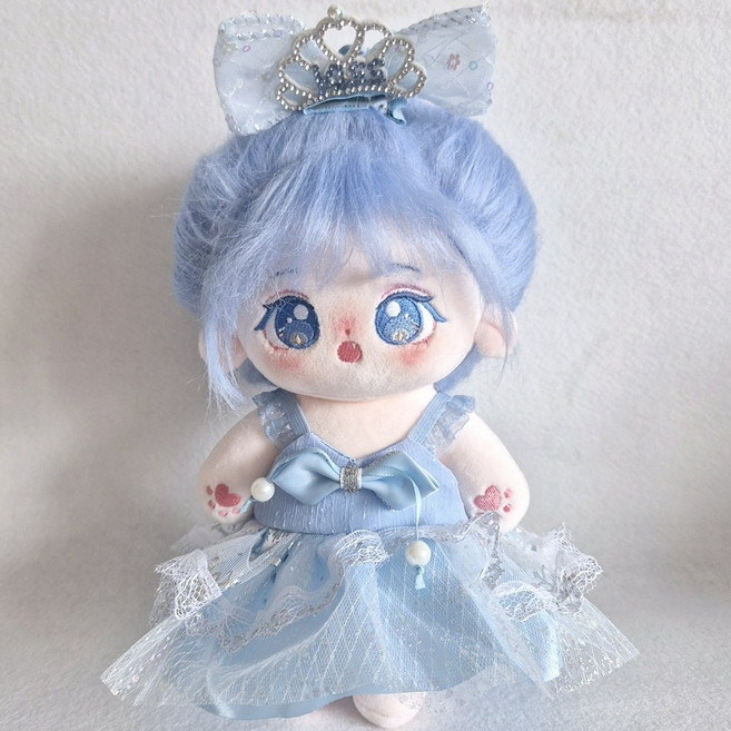 지오몽 20cm 인형옷 엘사크라운 드레스 무속성 아이돌 인형옷 입히기 의상, 1개, 블루