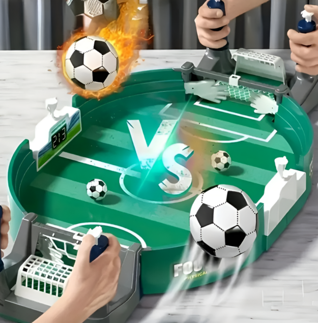 쿠모코 듀얼 플레이어 인터랙티브 탁상 축구 보드 게임 가족 파티친구 대전용 스포츠 완구, 56.8*27.7*11.1cm, 대형 축구대 공 10개 포함, 1개