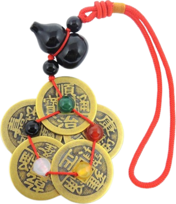 168開運坊 五帝錢掛飾 黑曜葫蘆五行珠, 金色、黑色、紅色、綠色、白色、黃色, 1個
