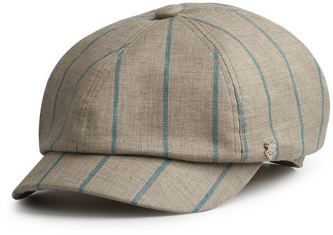 MQUM 남자 여성 골프모자 린넨 스트라이프 뉴스보이캡 땀 흡수패드 모자케이스 구성, 베이지