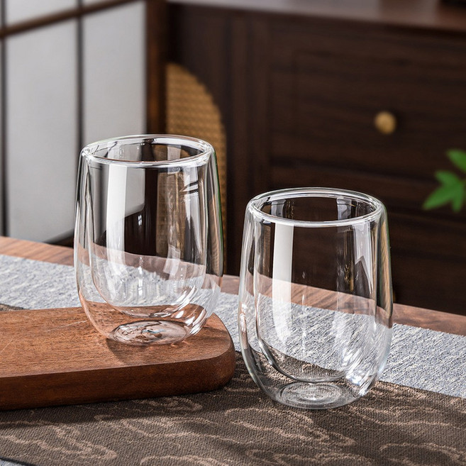 耐高溫雙層玻璃水杯, 雙層Q杯2只 300ml 201 - 300ml, 1個