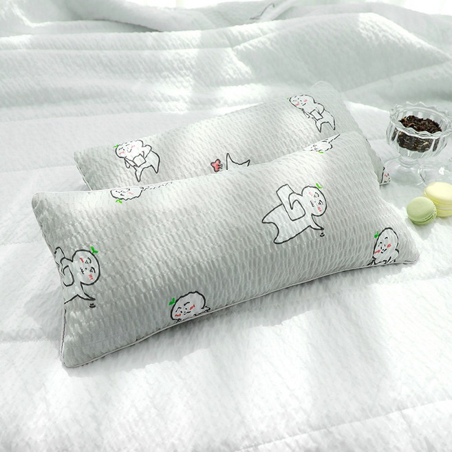 베고자니 1+1 시어서커 돛단배 편백메밀 베개_20x50, 마뭉이 그레이+그레이, 1개