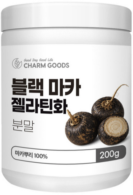 블랙마카 분말 가루 100% 페루산 마카뿌리 젤라틴화 파우더, 200g, 1개