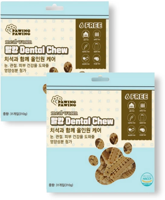 포잉포잉 치석제거 밀웜 영양 강아지간식 애견간식 말캉 강아지텐탈츄 620g 2봉, 2개, 310g, 연어혼합맛 - 쿠팡