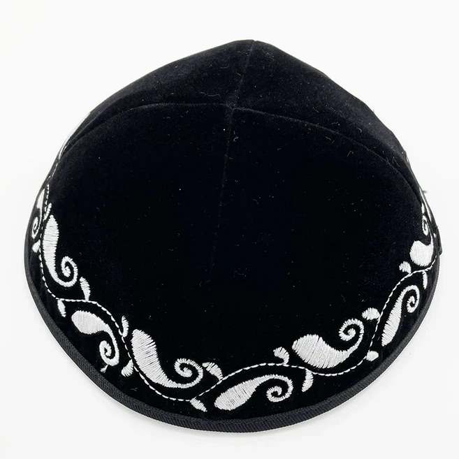 벨벳 블랙 Kippah Yarmulke 유대인 Kipa Judaica Yamaka Kippa Yamakah Yarmulka 모자 남자 이스라엘