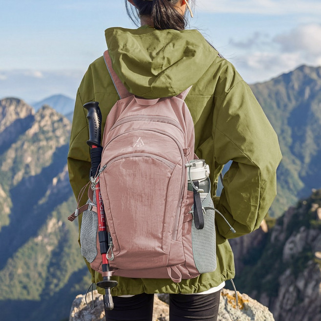 뉴아웃랜더 초경량 25L 아웃도어 방수 백팩 반슬리 여행 트래킹 등산가방, 핑크