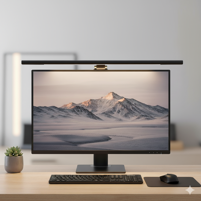 고오 밝기조절 LED 모니터 조명, 1개, 블랙 50cm