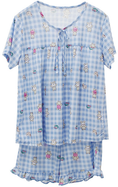 폭스 냉감 캐릭터 리본 반팔 잠옷세트 E4 여주니어