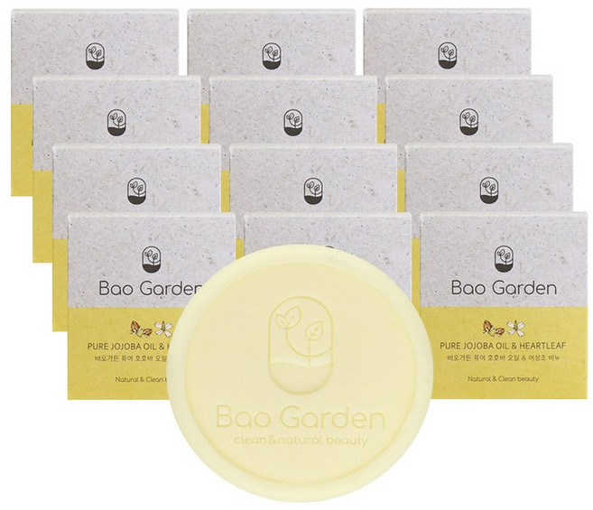 바오가든 퓨어 호호바 & 어성초 비누, 100g, 12개입
